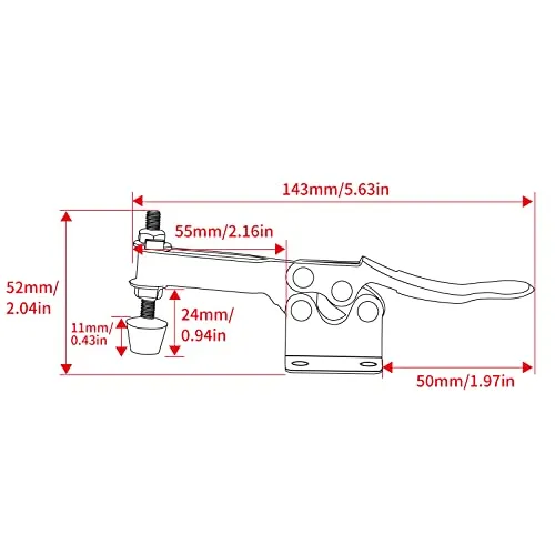 10 pack Hold Down Toggle Clamps Latch Antislip Red 201B Hand Tool 200Lbs Holding Capacity Antislip Horizontal Quick Release Heavy Duty Toggle Clamp