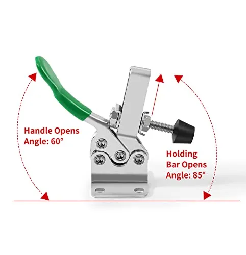 10 pack Hold Down Toggle Clamps Latch Antislip Red 201B Hand Tool 200Lbs Holding Capacity Antislip Horizontal Quick Release Heavy Duty Toggle Clamp