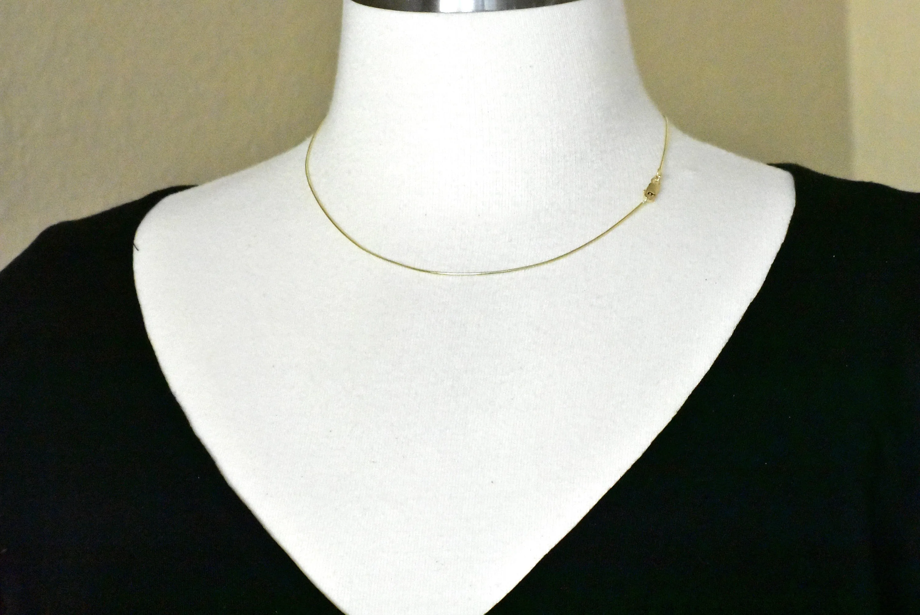 14K Solid Yellow Gold 0.80mm Classic Round Snake Bracelet Anklet Choker Necklace Pendant Chain