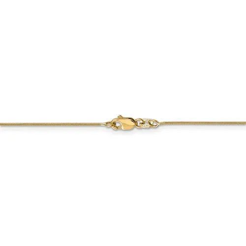 14K Solid Yellow Gold 0.80mm Classic Round Snake Bracelet Anklet Choker Necklace Pendant Chain
