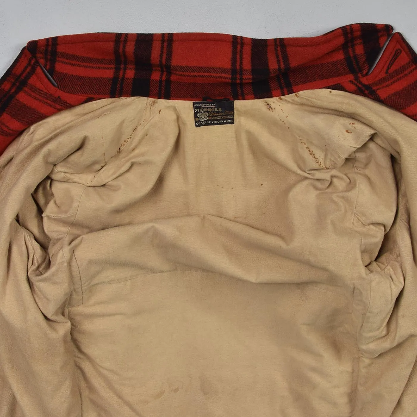 1940s Men's Red Plaid Hunting Coat by Merrill Woolen Mills