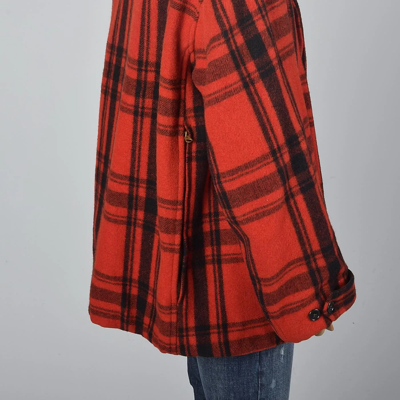 1940s Men's Red Plaid Hunting Coat by Merrill Woolen Mills