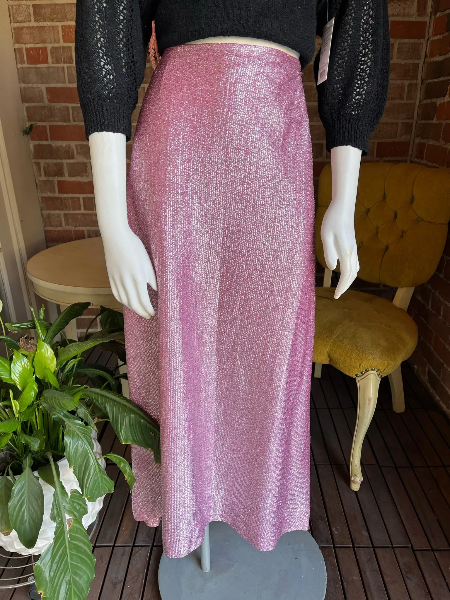 1960s Lilac Lurex Maxi Skirt
