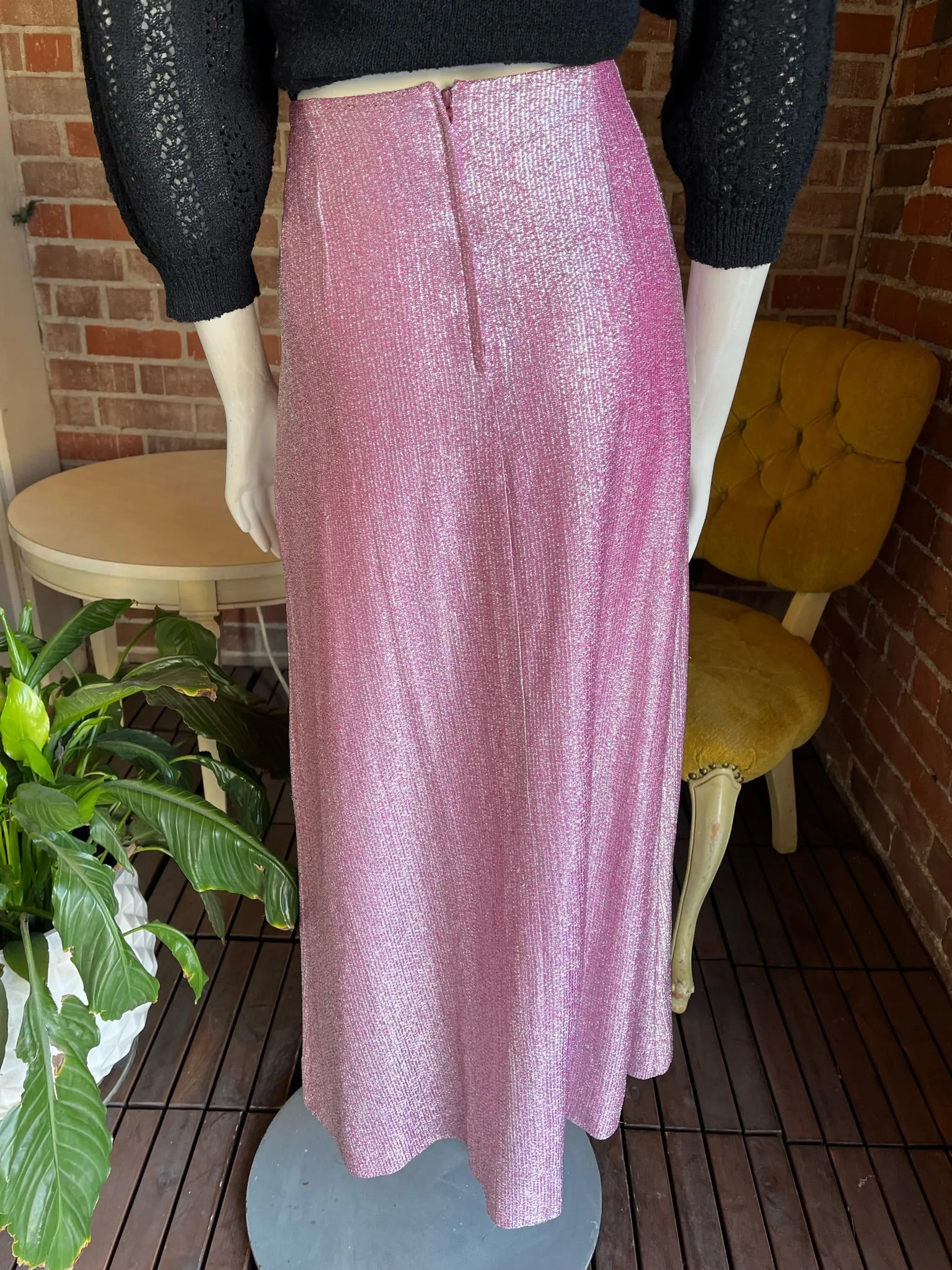 1960s Lilac Lurex Maxi Skirt