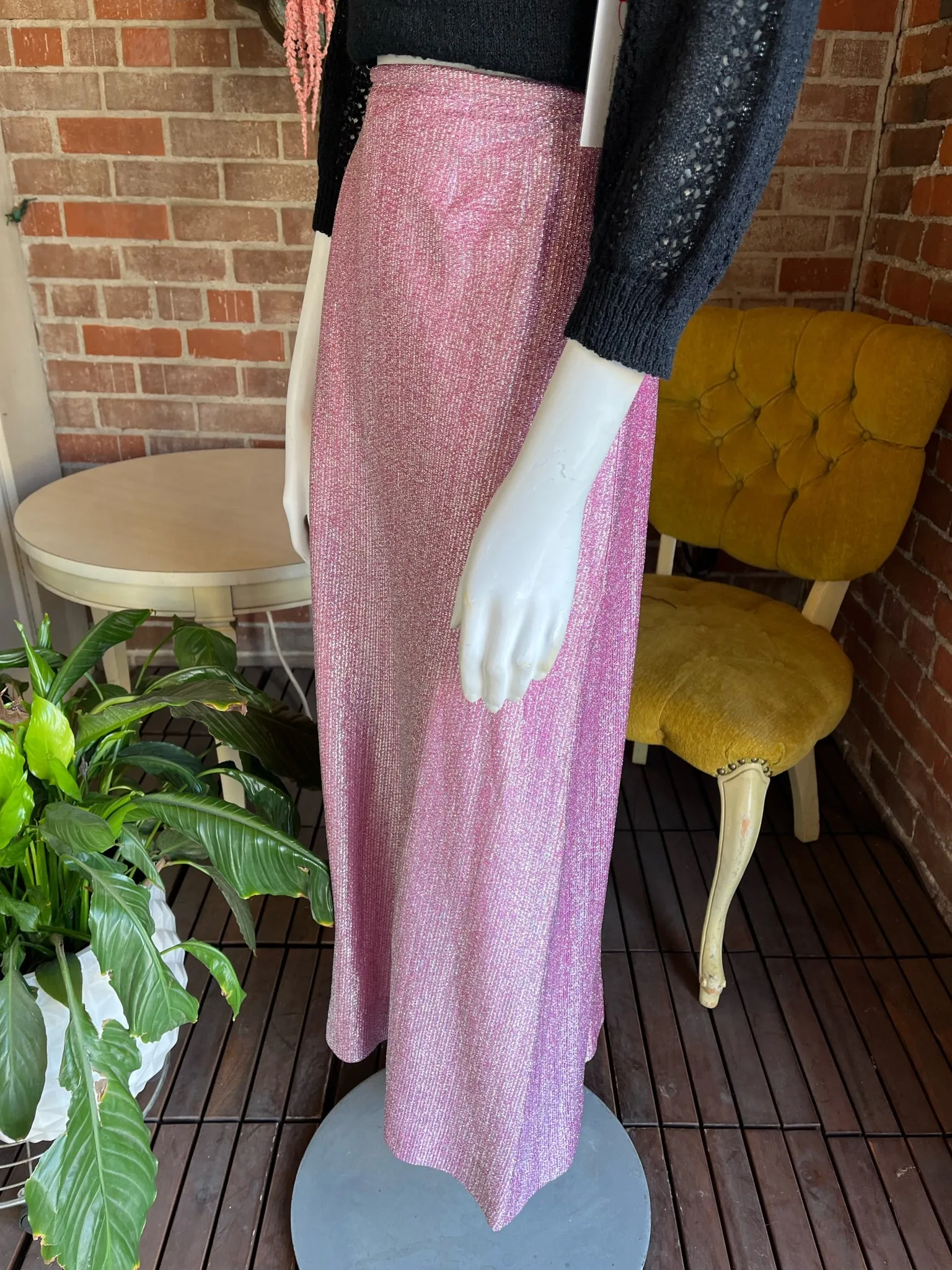 1960s Lilac Lurex Maxi Skirt