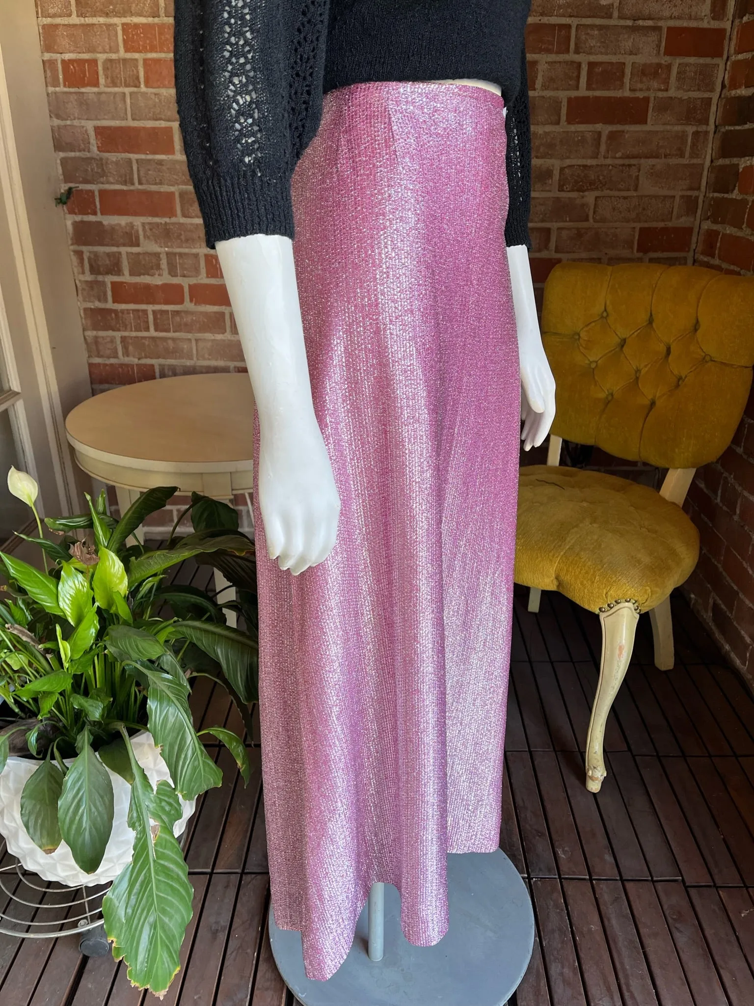 1960s Lilac Lurex Maxi Skirt