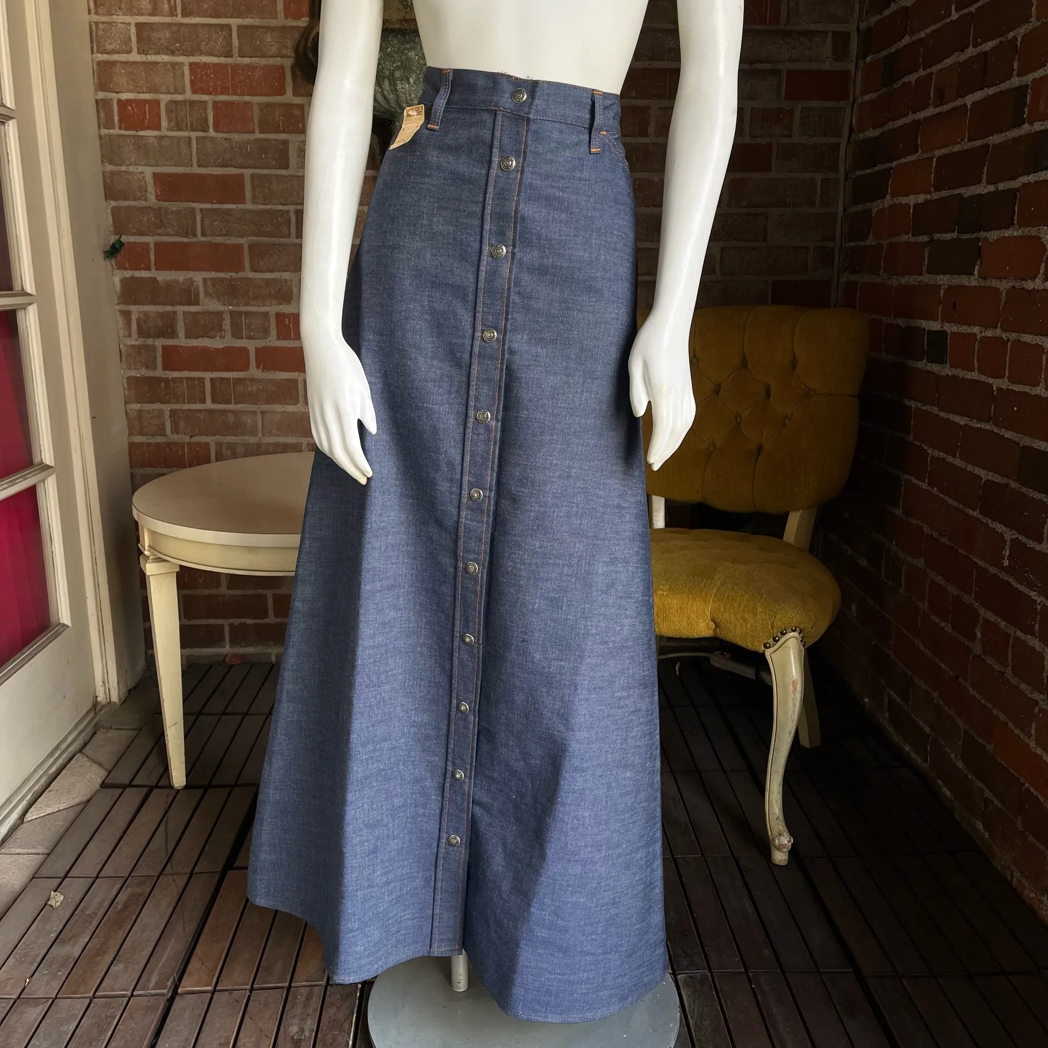 1970s Levi's Maxi Skirt Selvedge