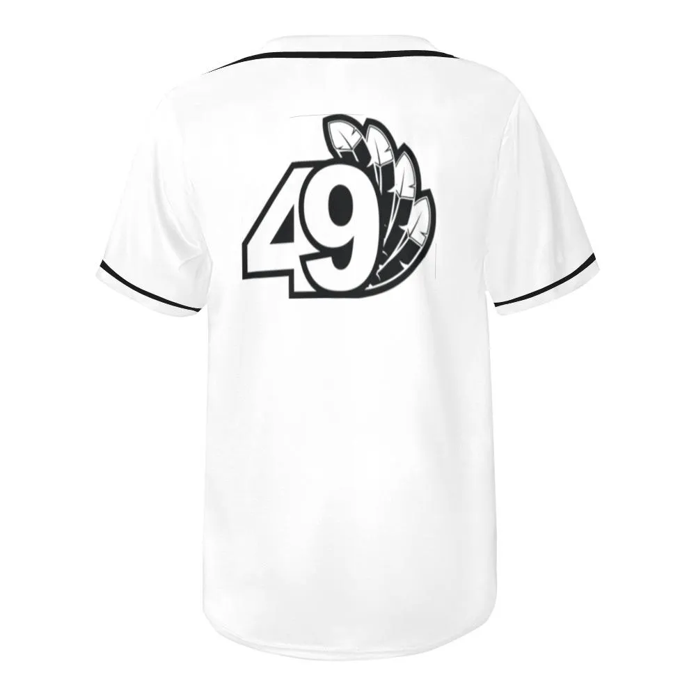 49 Dzine Logo Print Baseball Jersey for Men