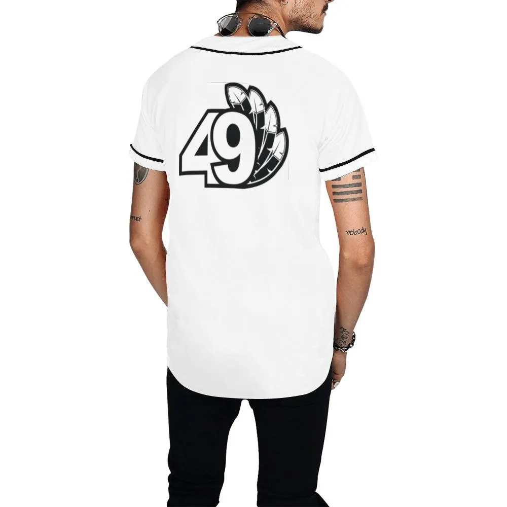 49 Dzine Logo Print Baseball Jersey for Men