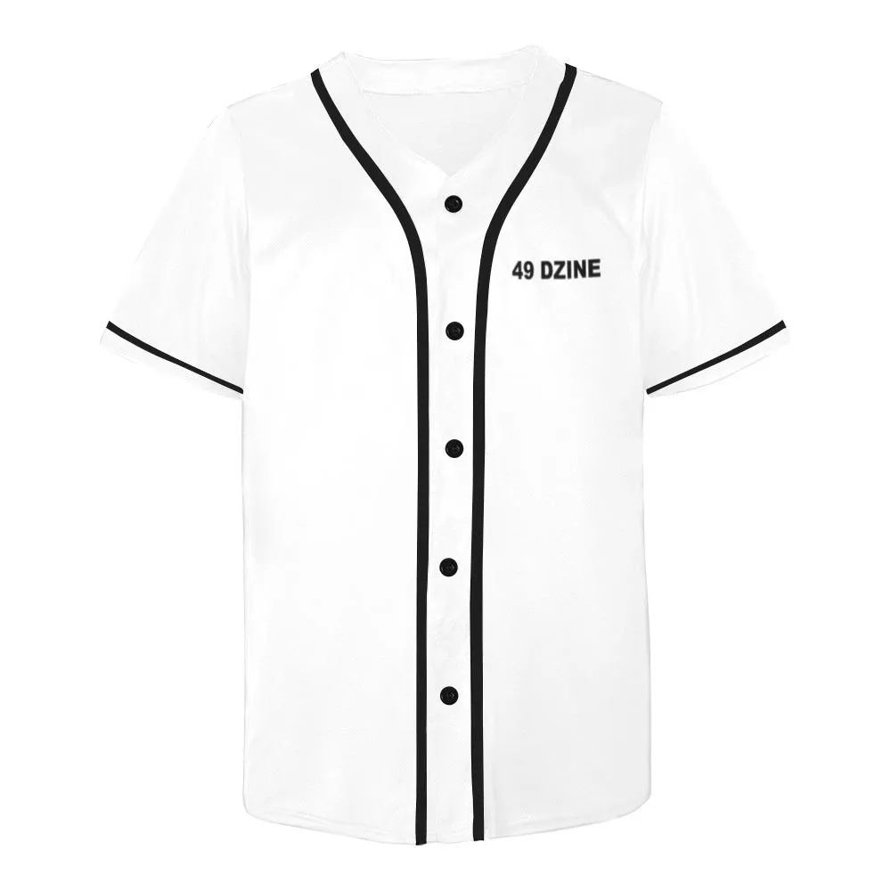 49 Dzine Logo Print Baseball Jersey for Men