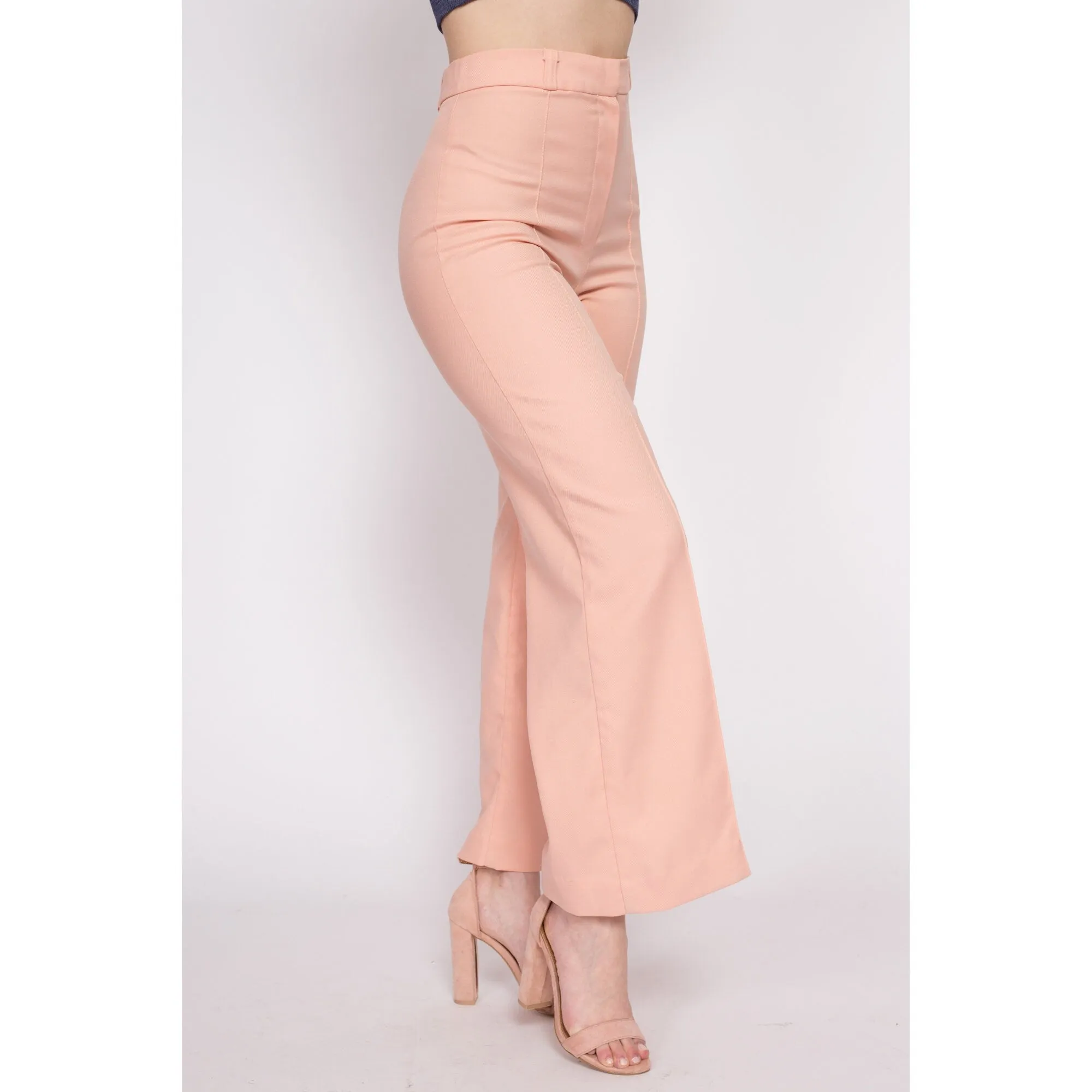 70s Peach Pink Flared Pants - Medium, 28"