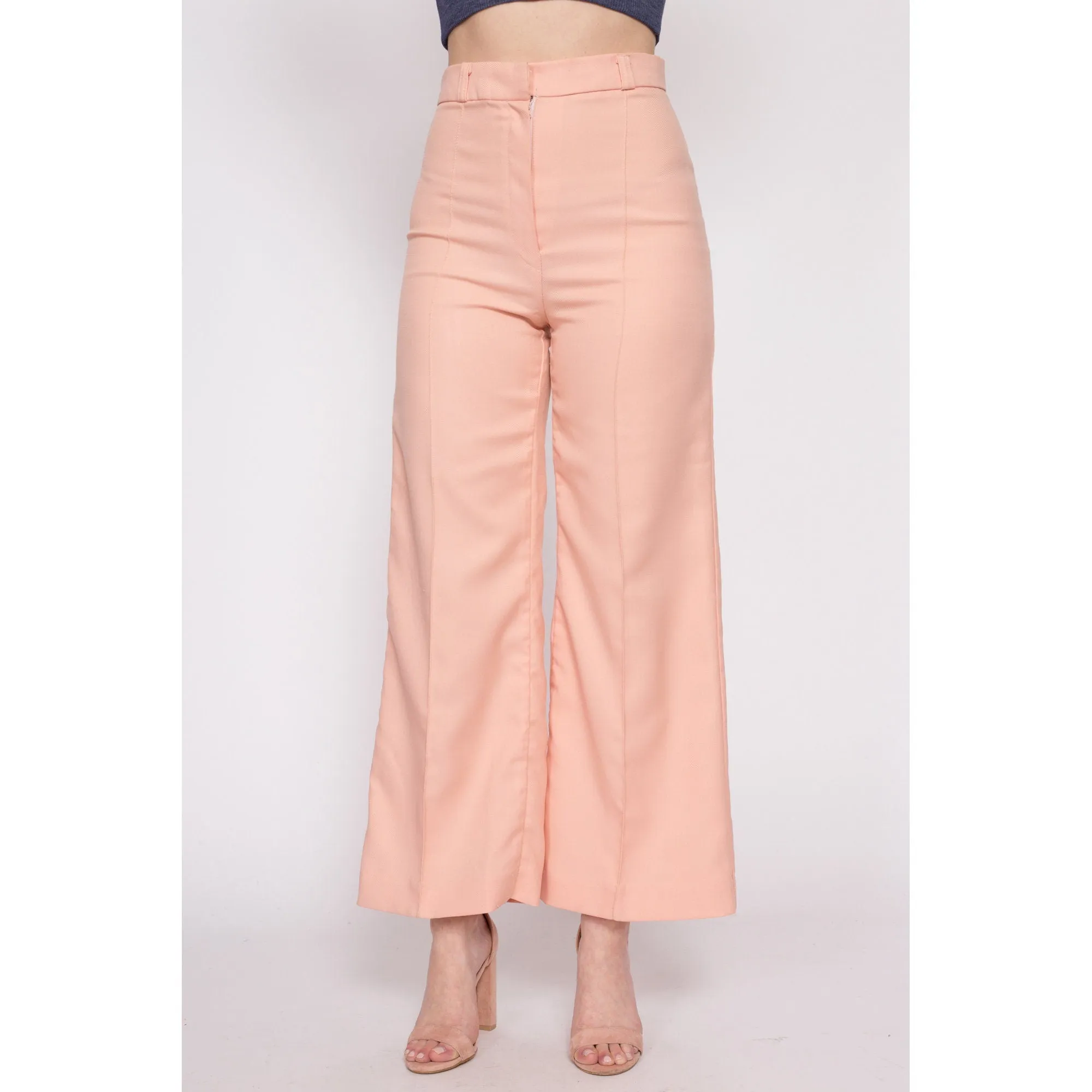 70s Peach Pink Flared Pants - Medium, 28"
