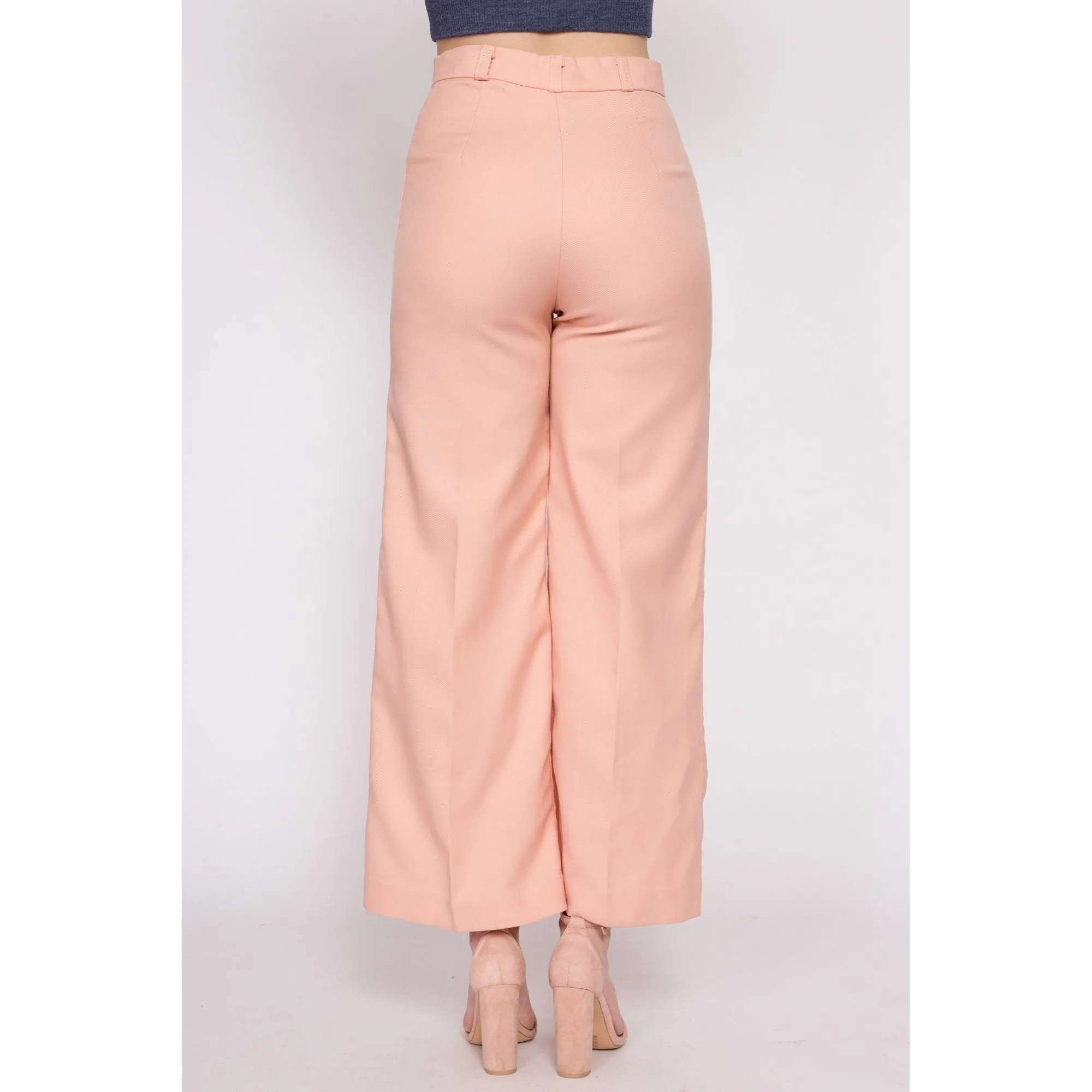 70s Peach Pink Flared Pants - Medium, 28"