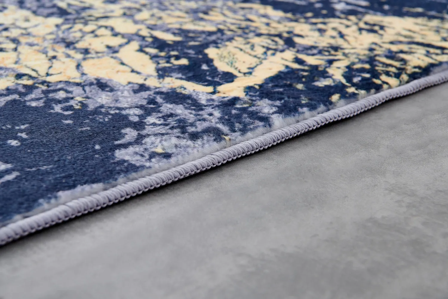 Abstract Blue Gray Yellow Area Rug