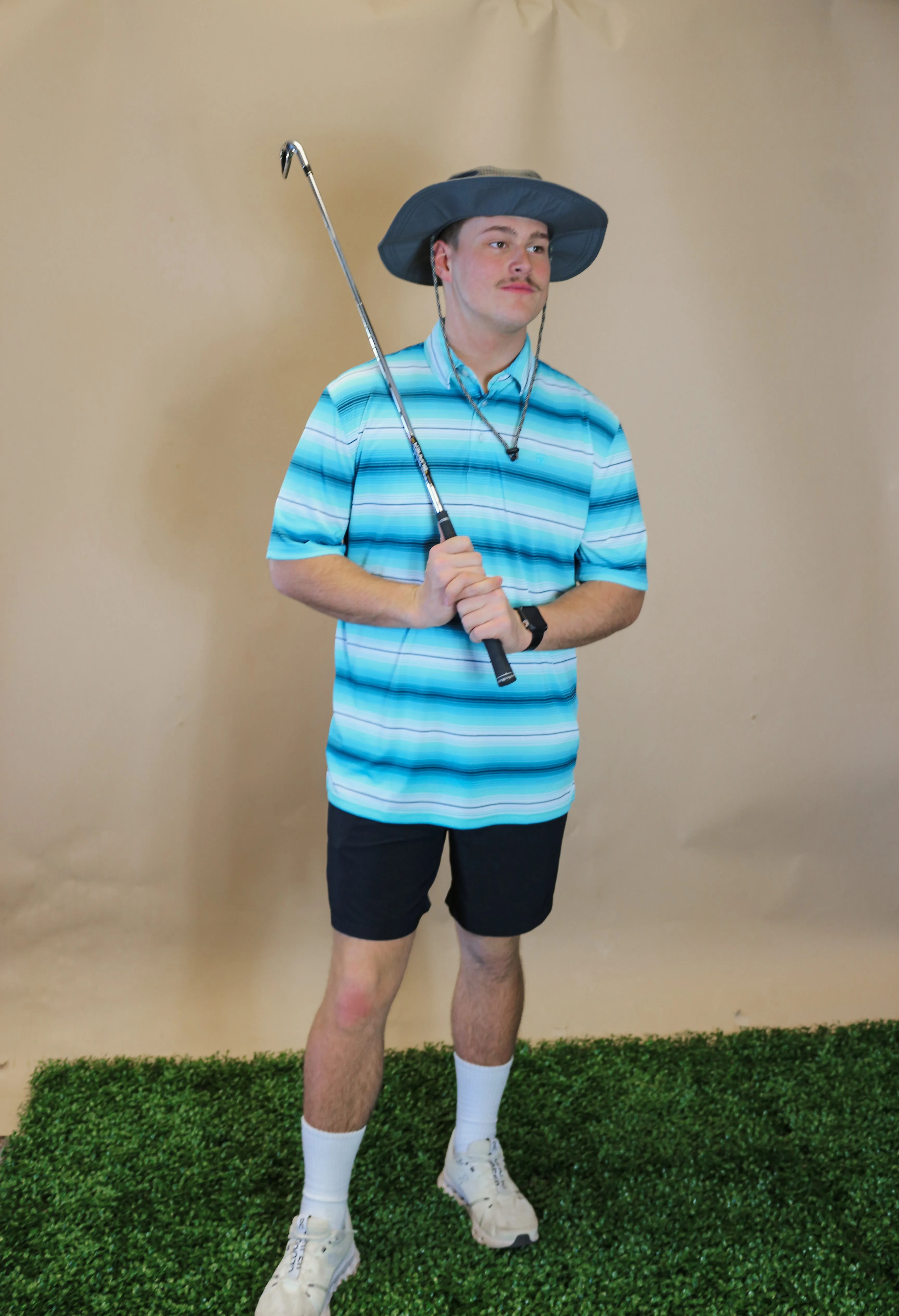 Ariat Men's Peacock Blue Stripe Polo