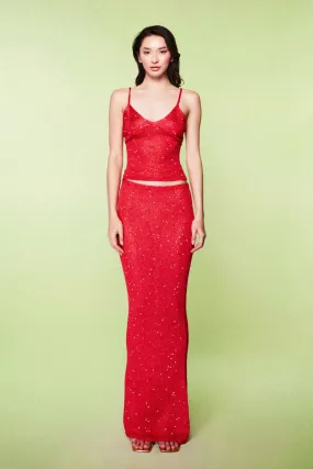 Asta Resort Carolina Camisole and Skirt Set in Rossa Sequin Size 8