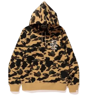 BAPE x Anti Social Social Club 1st Camo Pullover Hoodie Yellow Camo