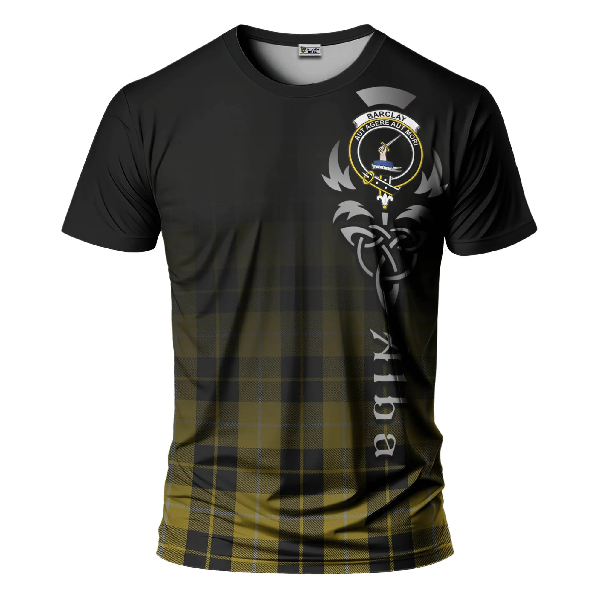 Barclay Dress Tartan T-Shirt Featuring Alba Gu Brath Family Crest Celtic Inspired