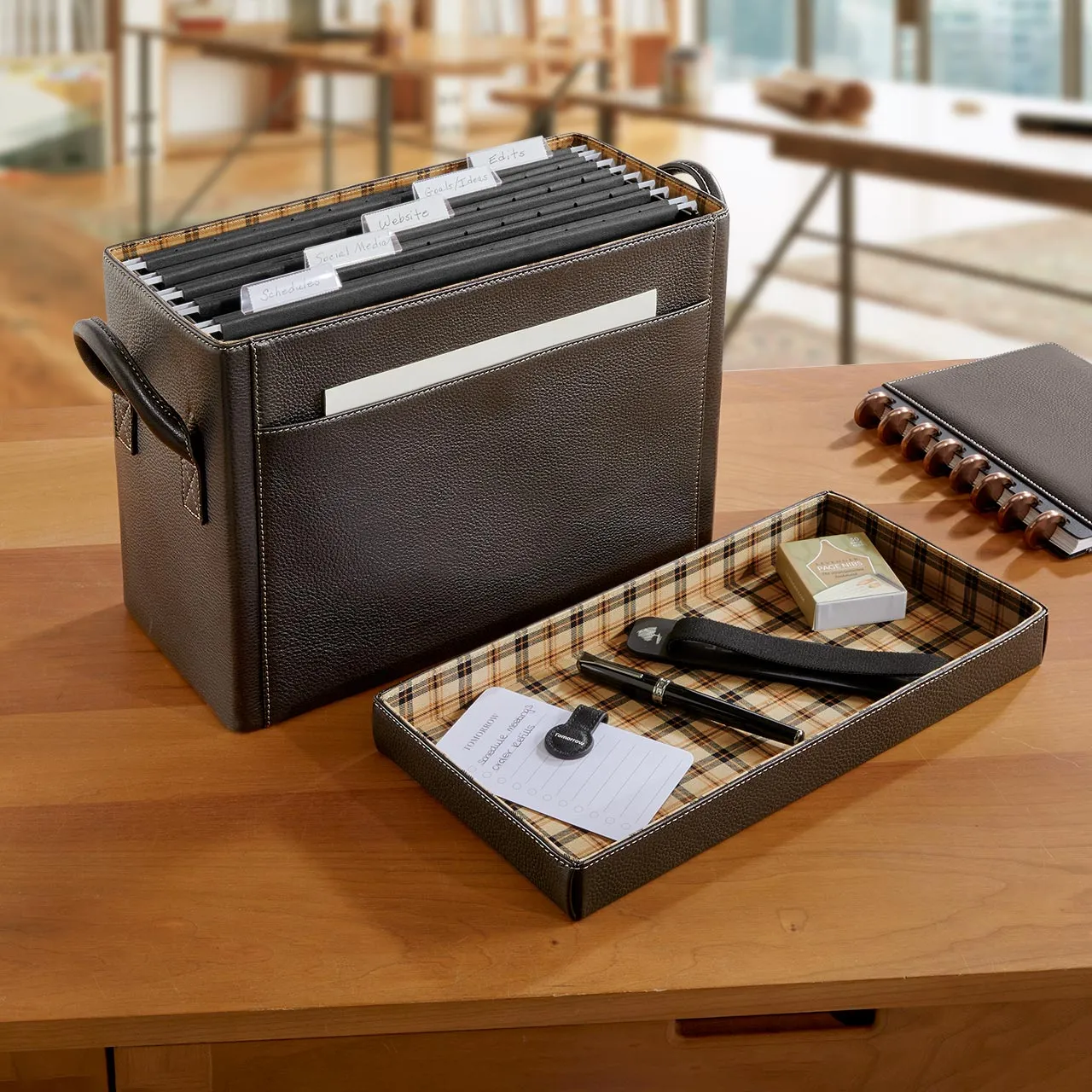 Bomber Jacket Desk File Holder with Lid
