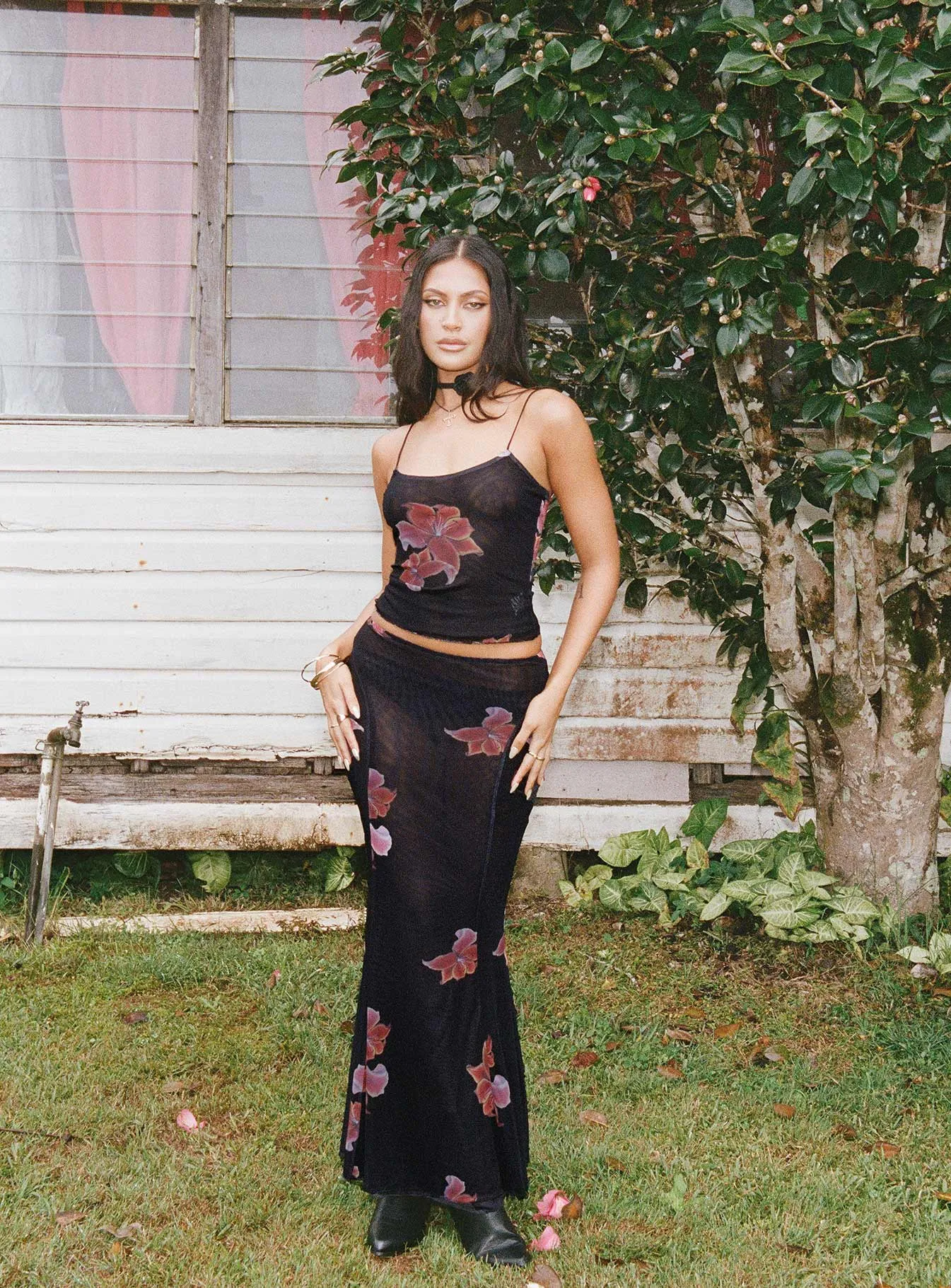Brookie Mesh Set Black Floral
