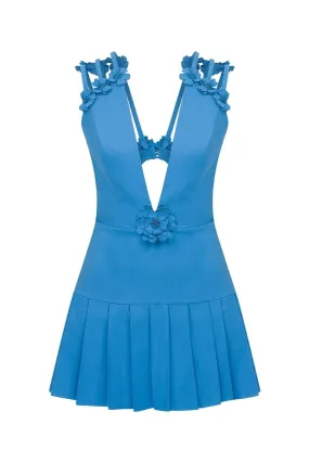 BUTTERCUP BLUE FLORAL MINI DRESS