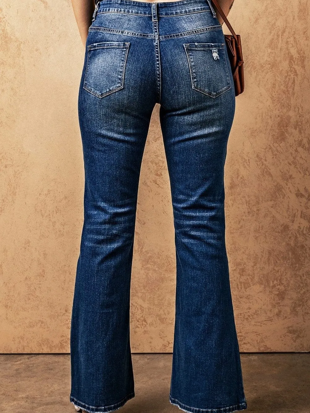 Button Fly Flare Jeans