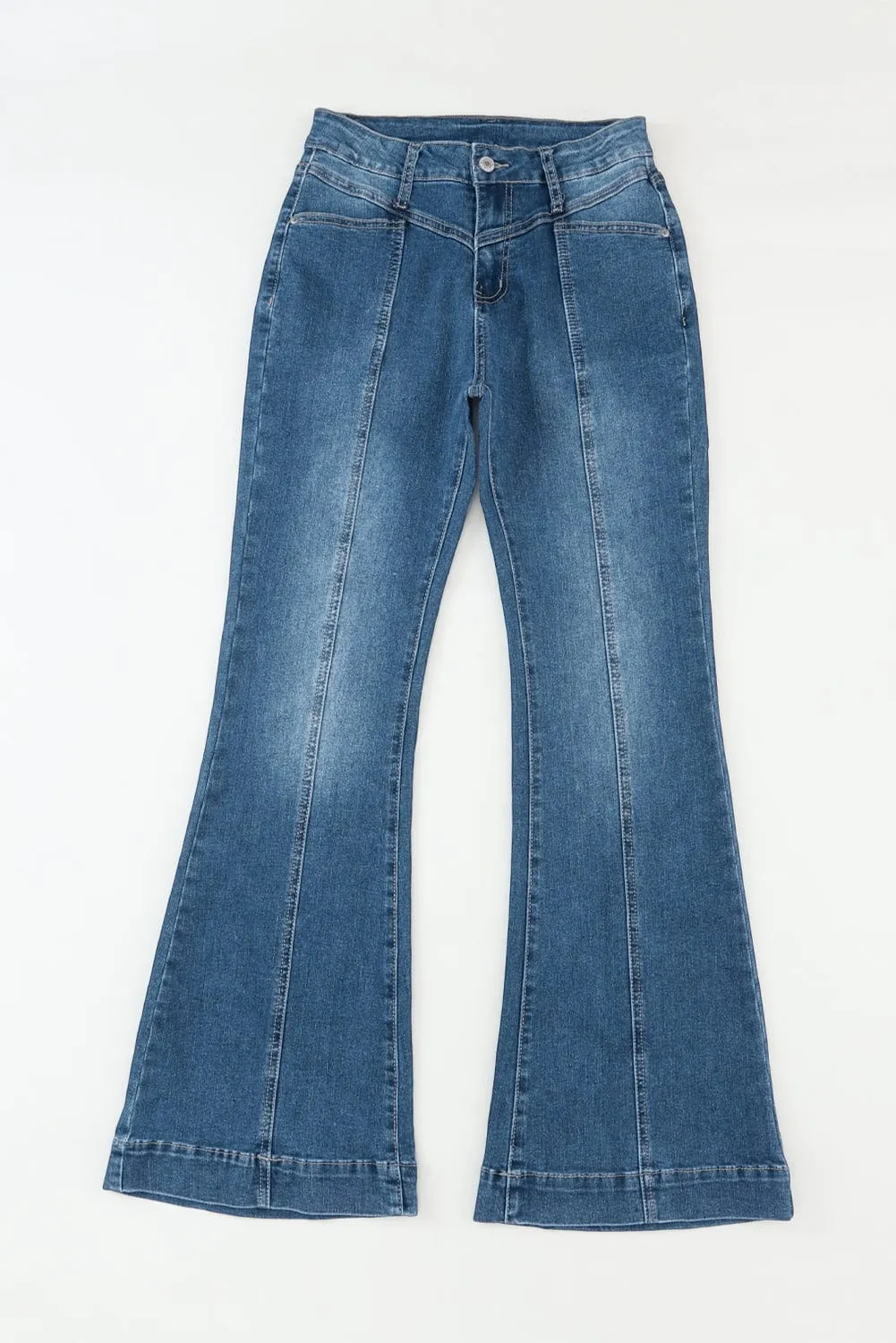 Button Fly Flare Jeans