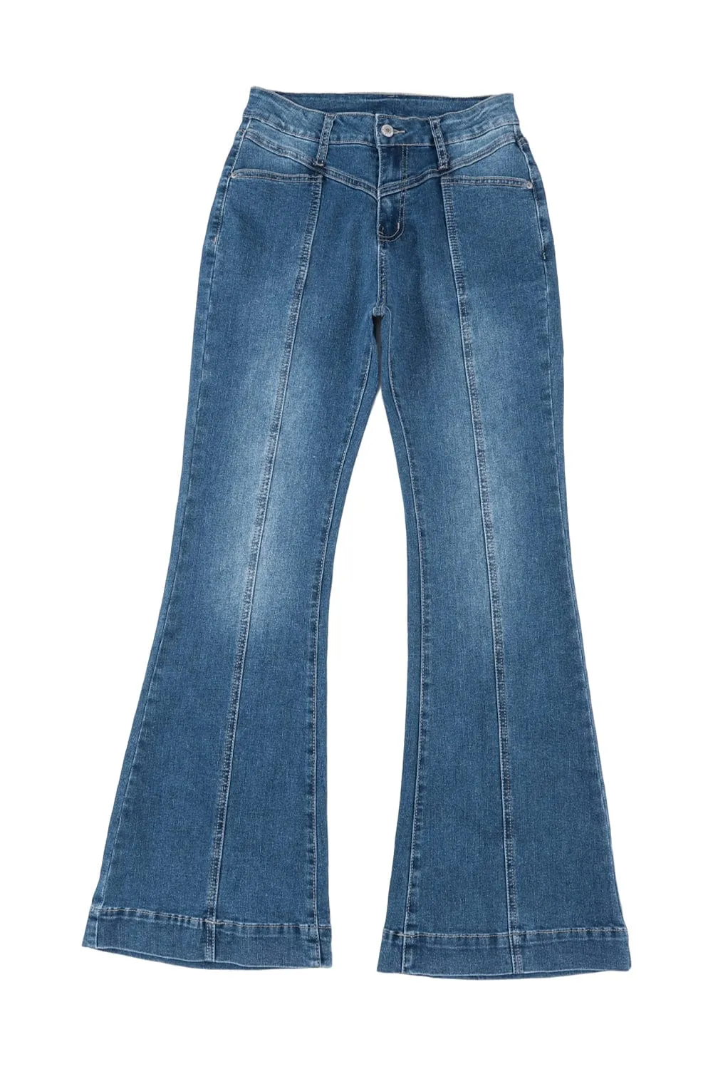 Button Fly Flare Jeans