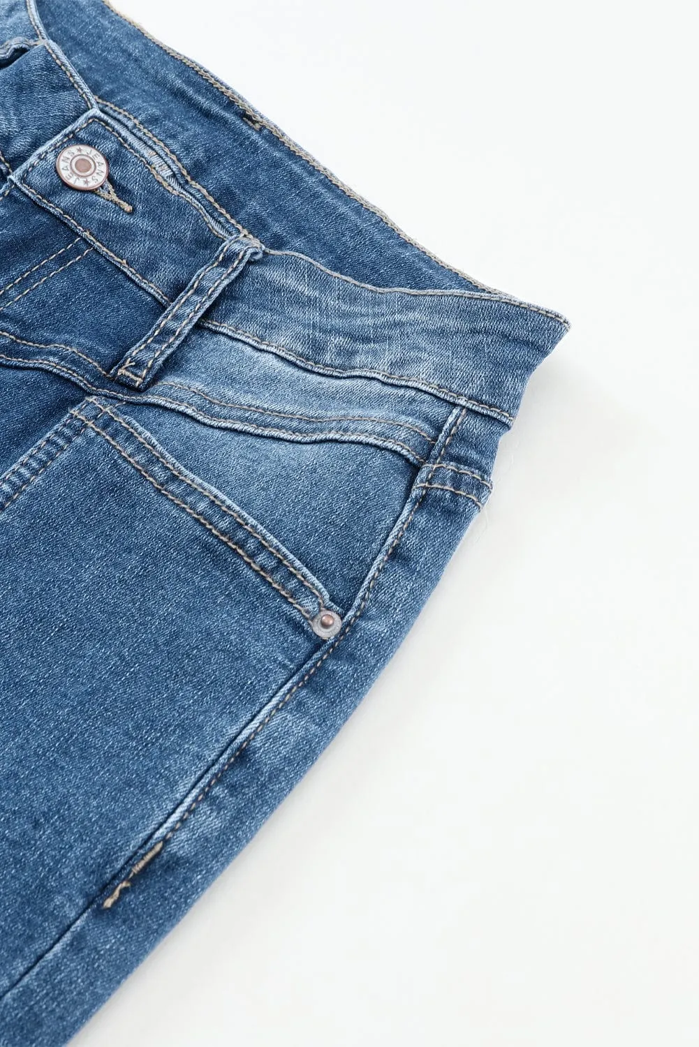 Button Fly Flare Jeans
