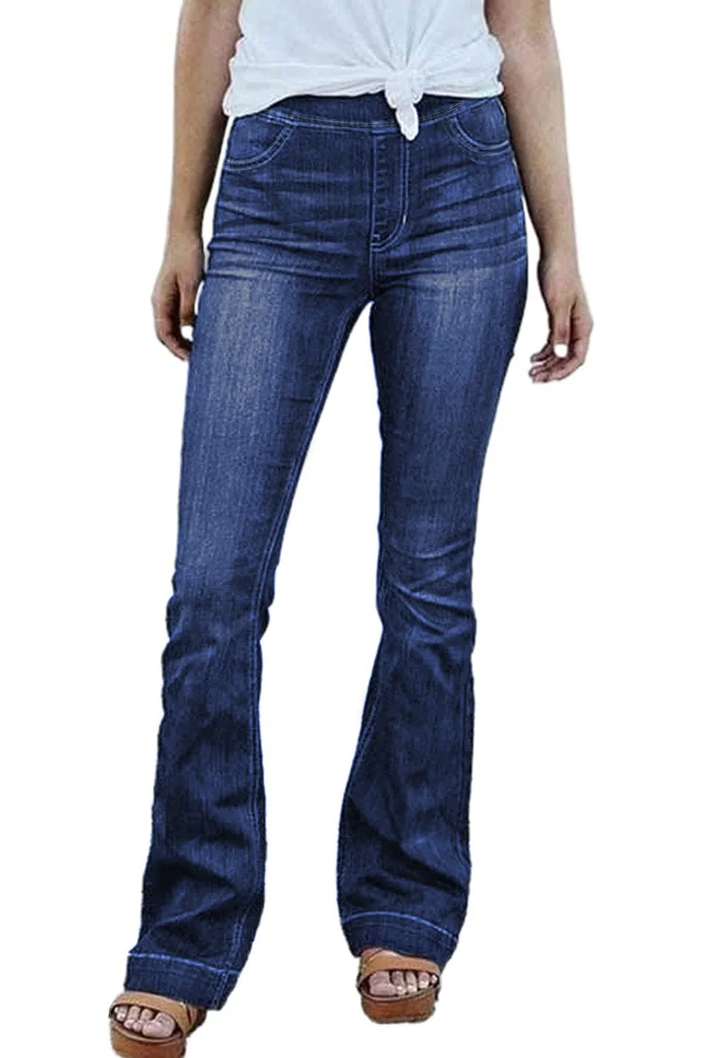 Button Fly Flare Jeans