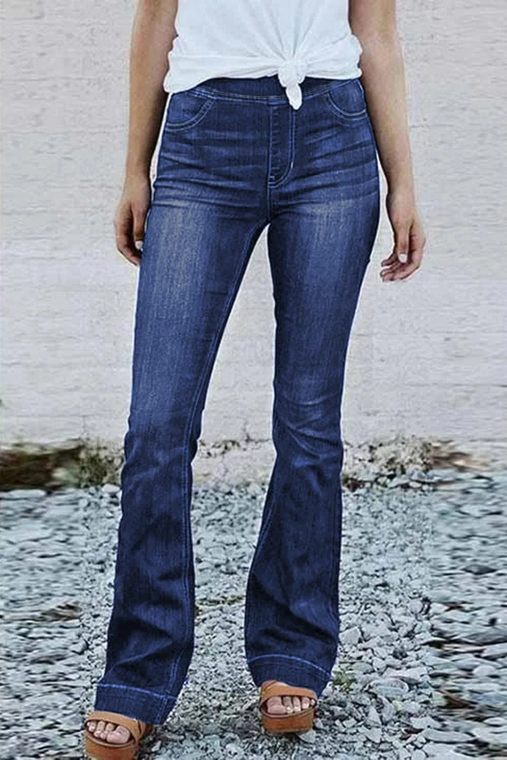 Button Fly Flare Jeans