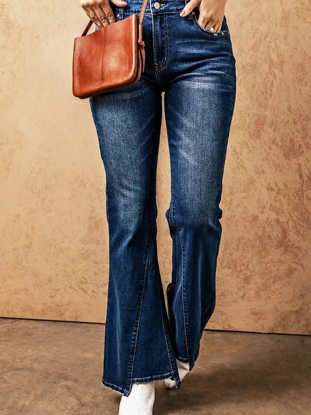 Button Fly Flare Jeans