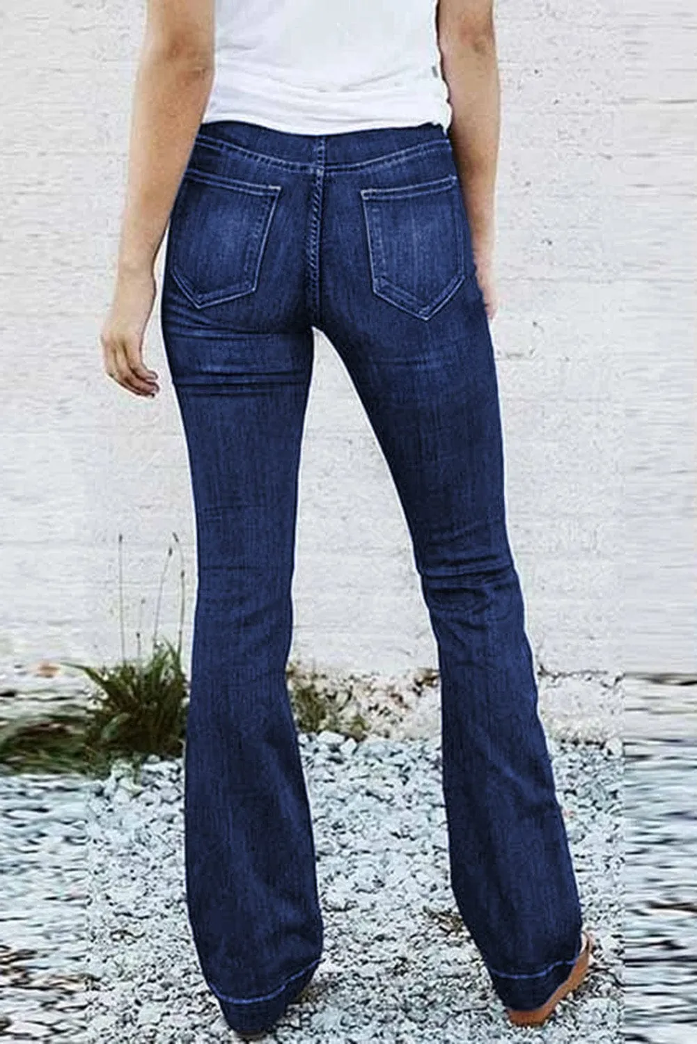 Button Fly Flare Jeans