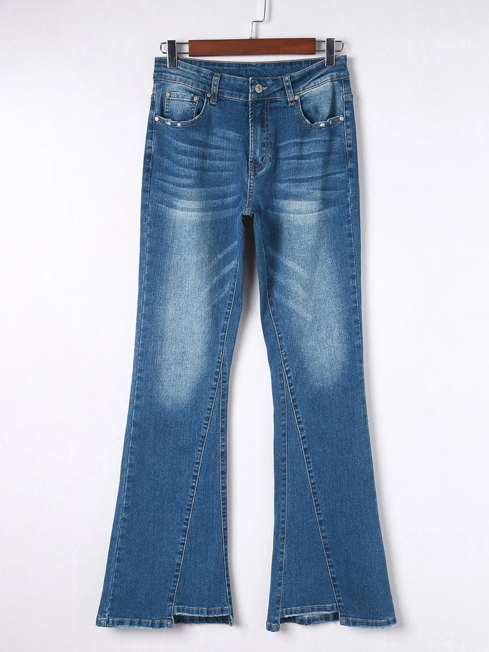 Button Fly Flare Jeans