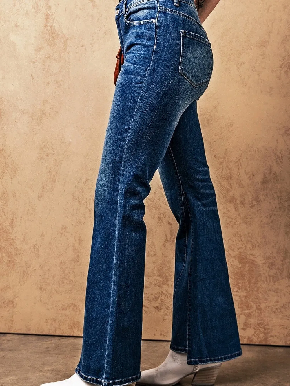 Button Fly Flare Jeans