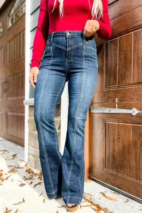 Button Fly Flare Jeans
