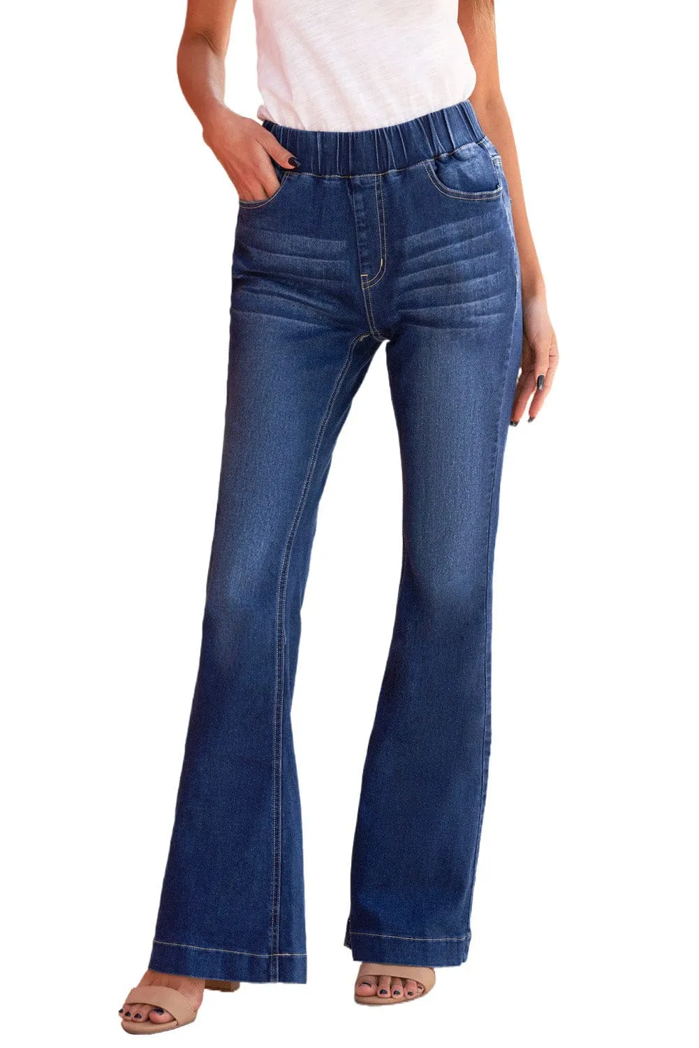 Button Fly Flare Jeans