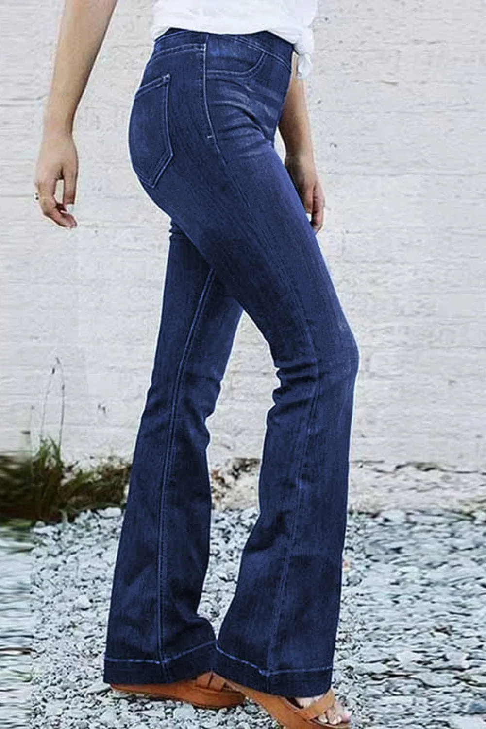Button Fly Flare Jeans