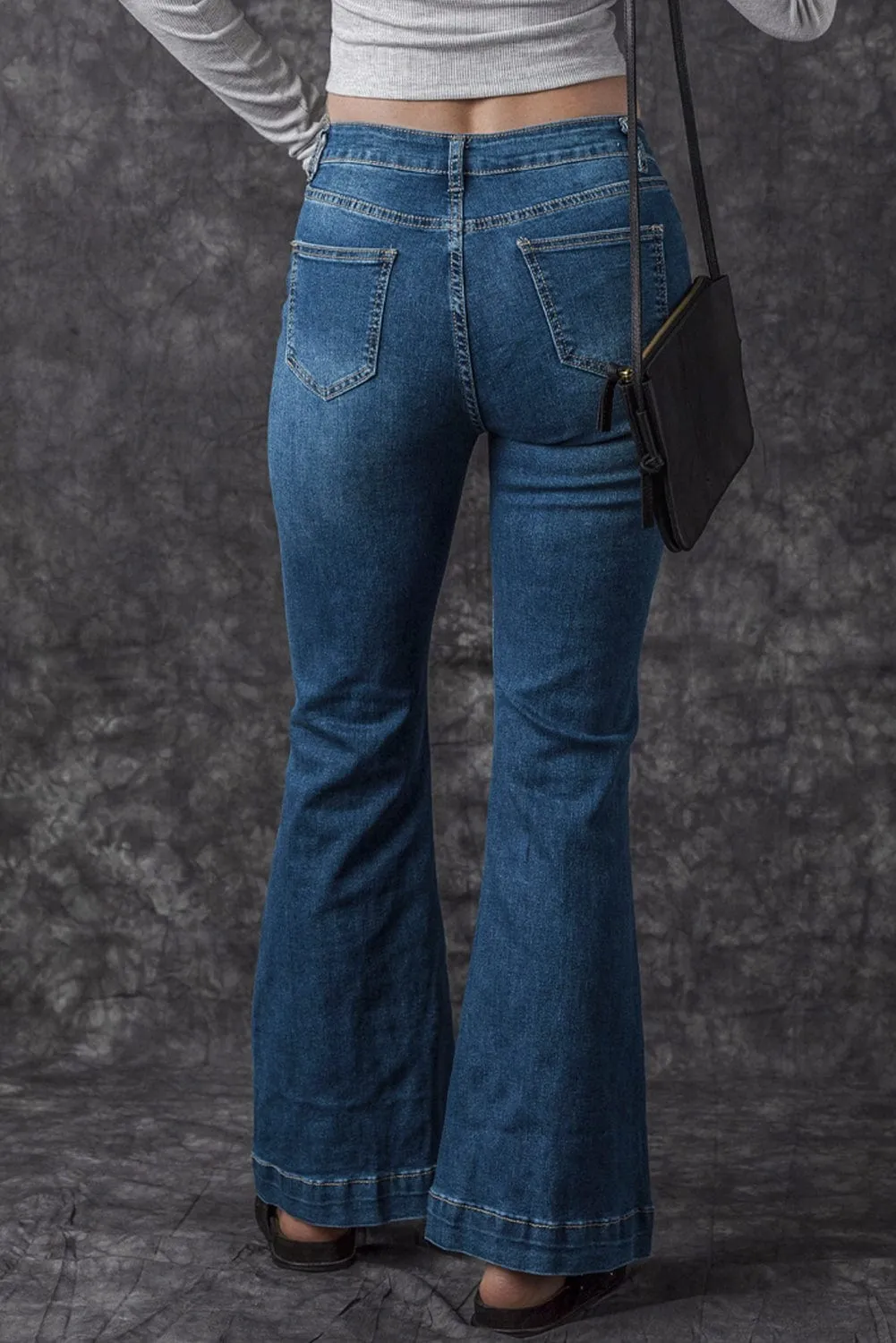 Button Fly Flare Jeans