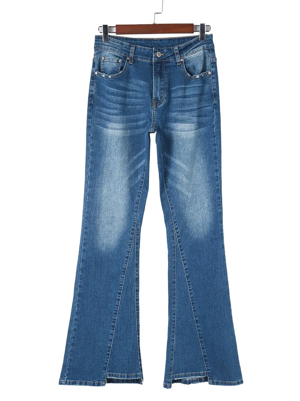 Button Fly Flare Jeans