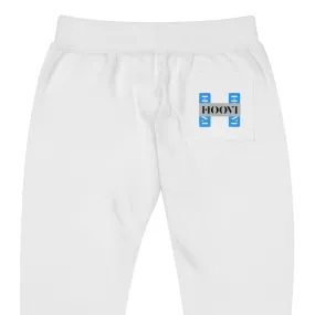 Capital H's Unisex Fleece Sweatpants (White Hoovi Print) Light Blue & Grey Logo