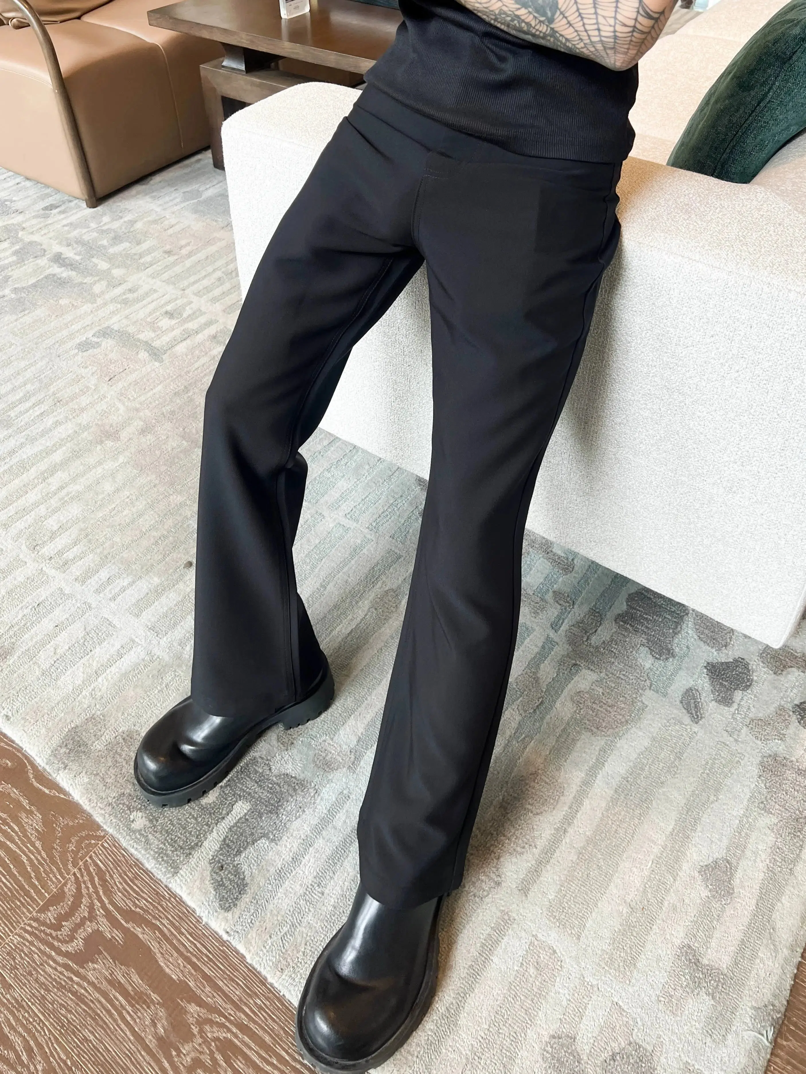 Casual Draped Flared Pants