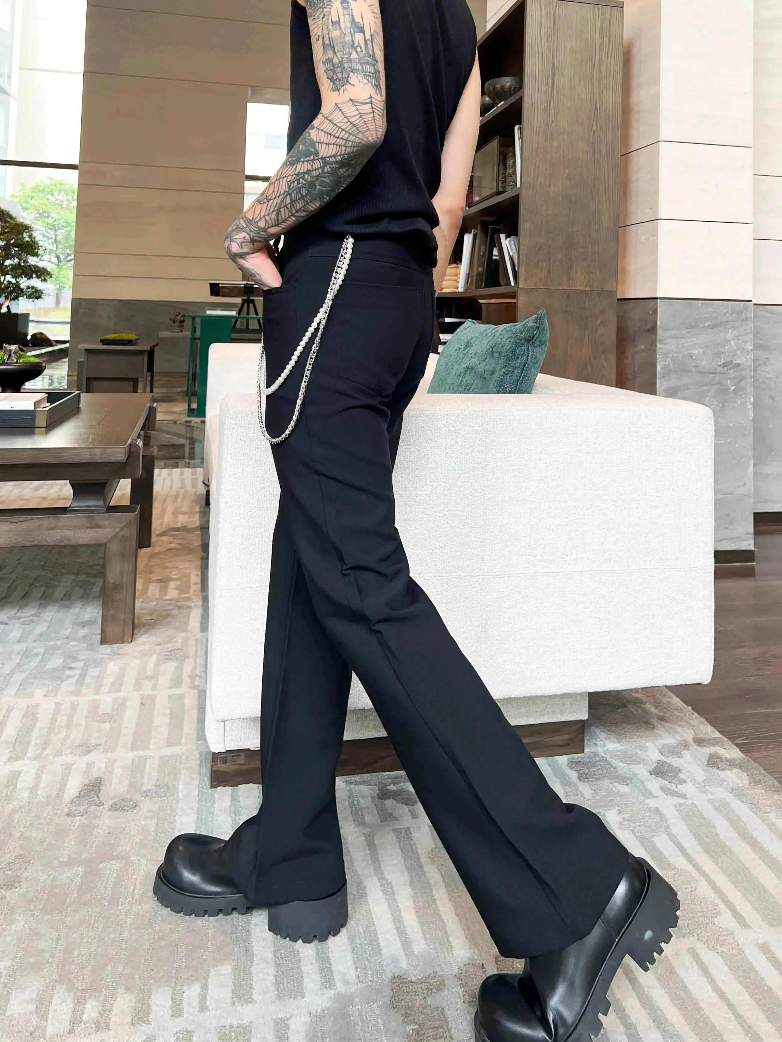Casual Draped Flared Pants