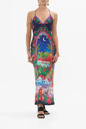 CHAIN DETAIL SLIP DRESS MIDNIGHT MUSES
