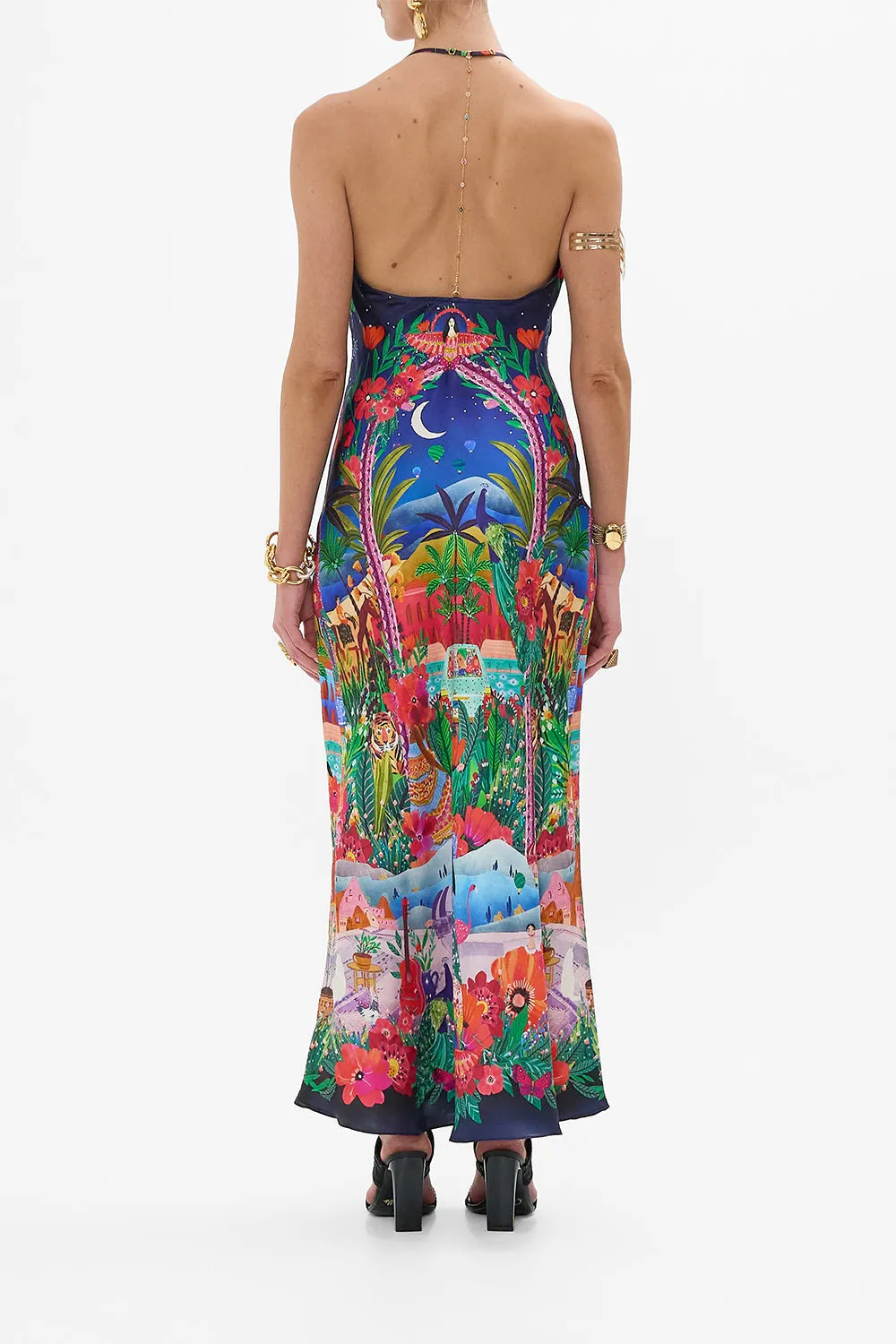 CHAIN DETAIL SLIP DRESS MIDNIGHT MUSES