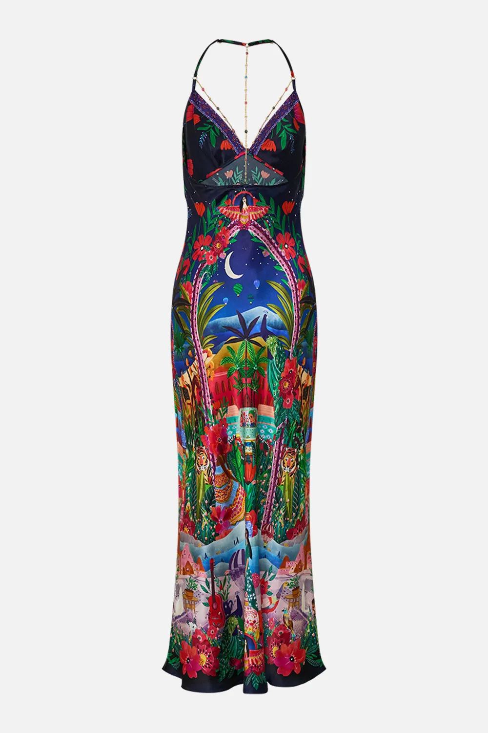 CHAIN DETAIL SLIP DRESS MIDNIGHT MUSES