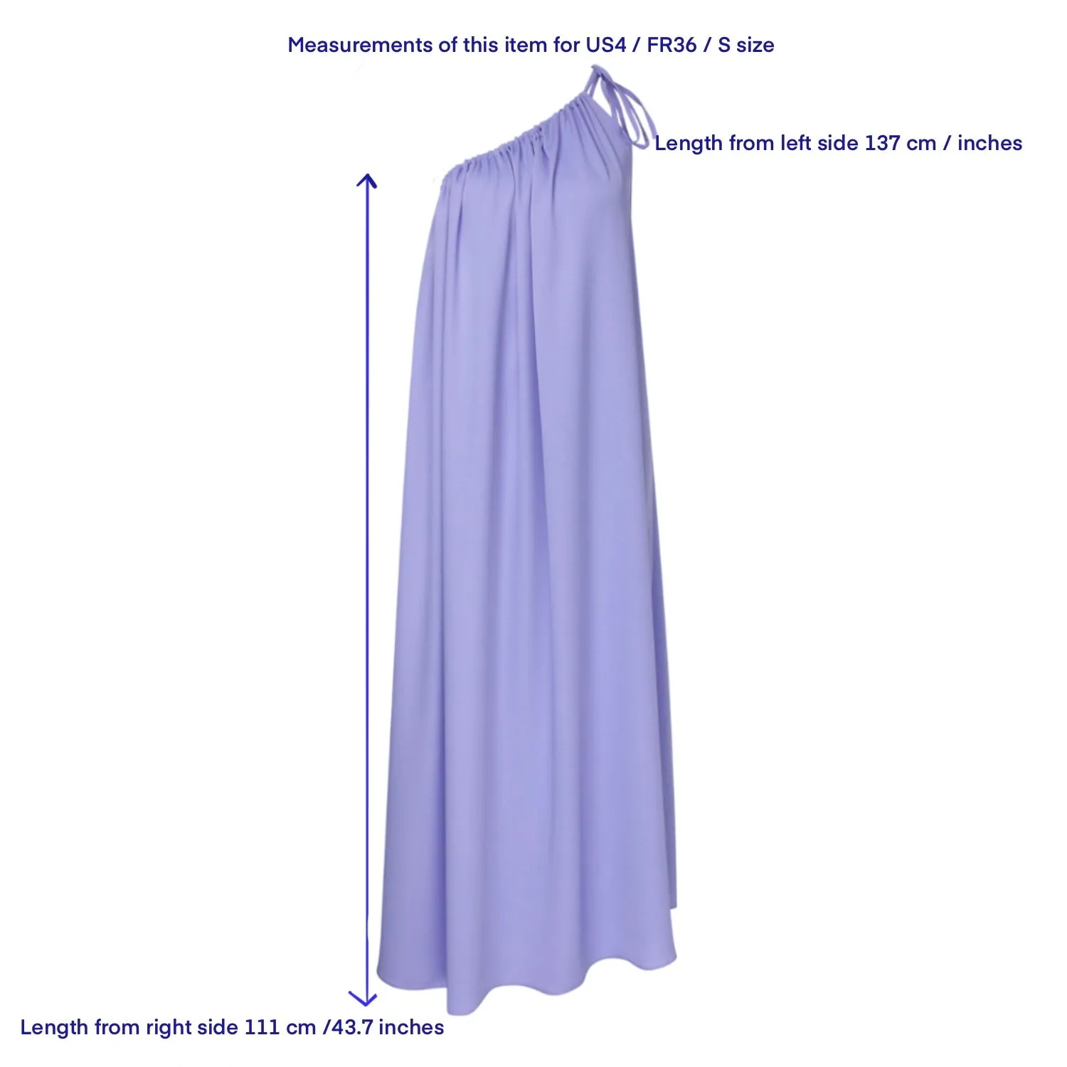 Chrissy One Shoulder Viscose Dress Lilac
