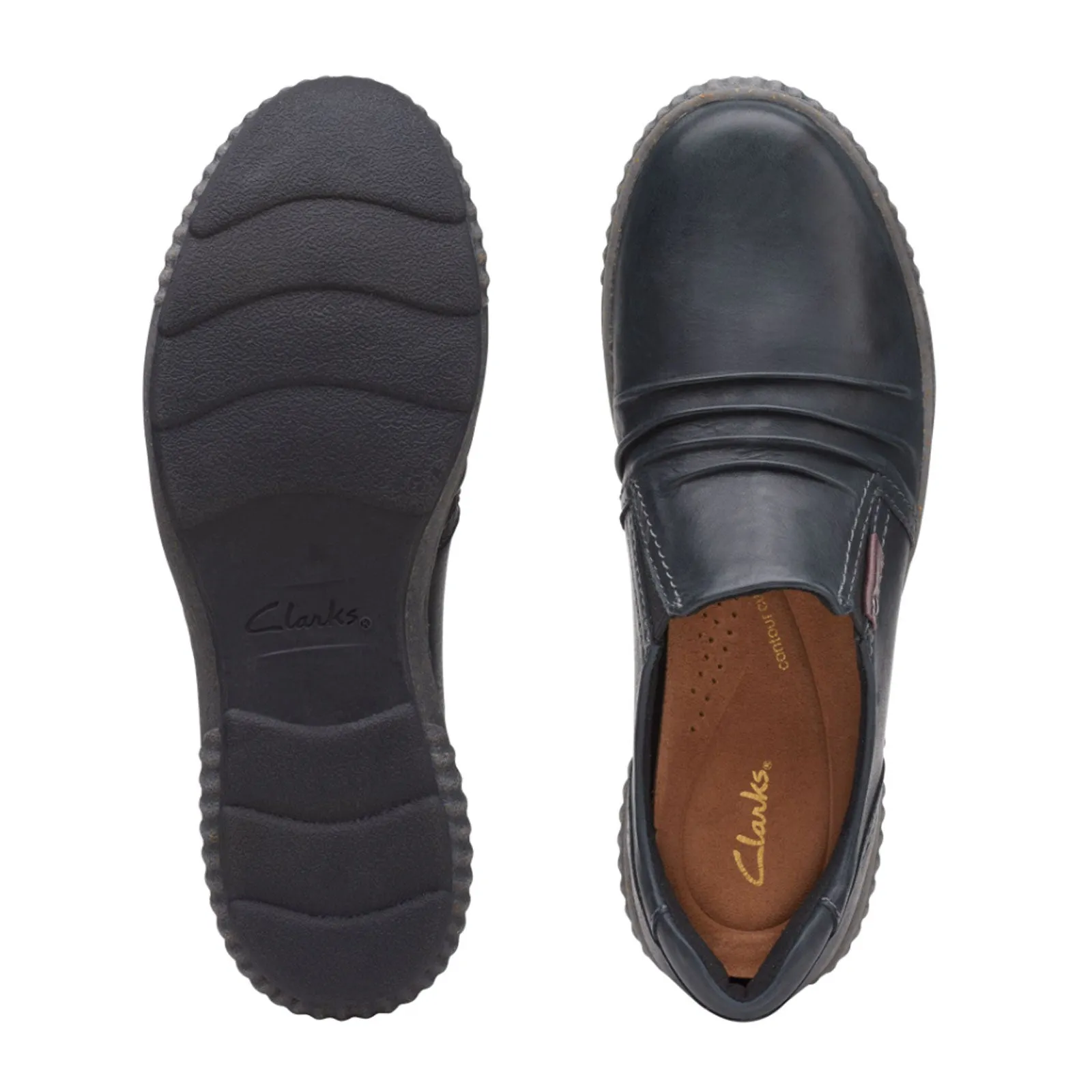 Clarks Magnolia Faye Slip On (Women) - Black Leather