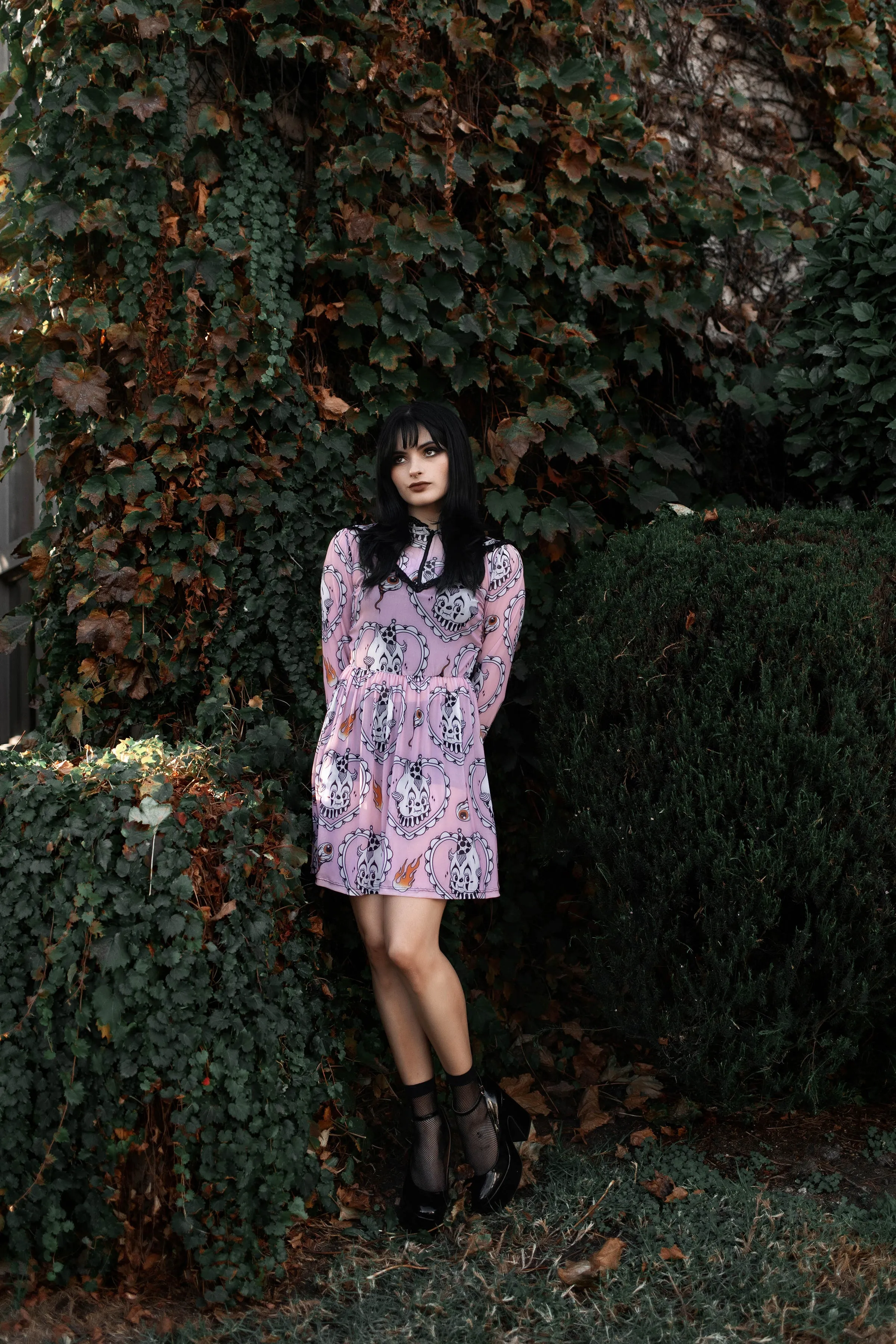 Clown Print Victorian Lace Dress