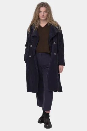 Corduroy Double-Breasted Overcoat